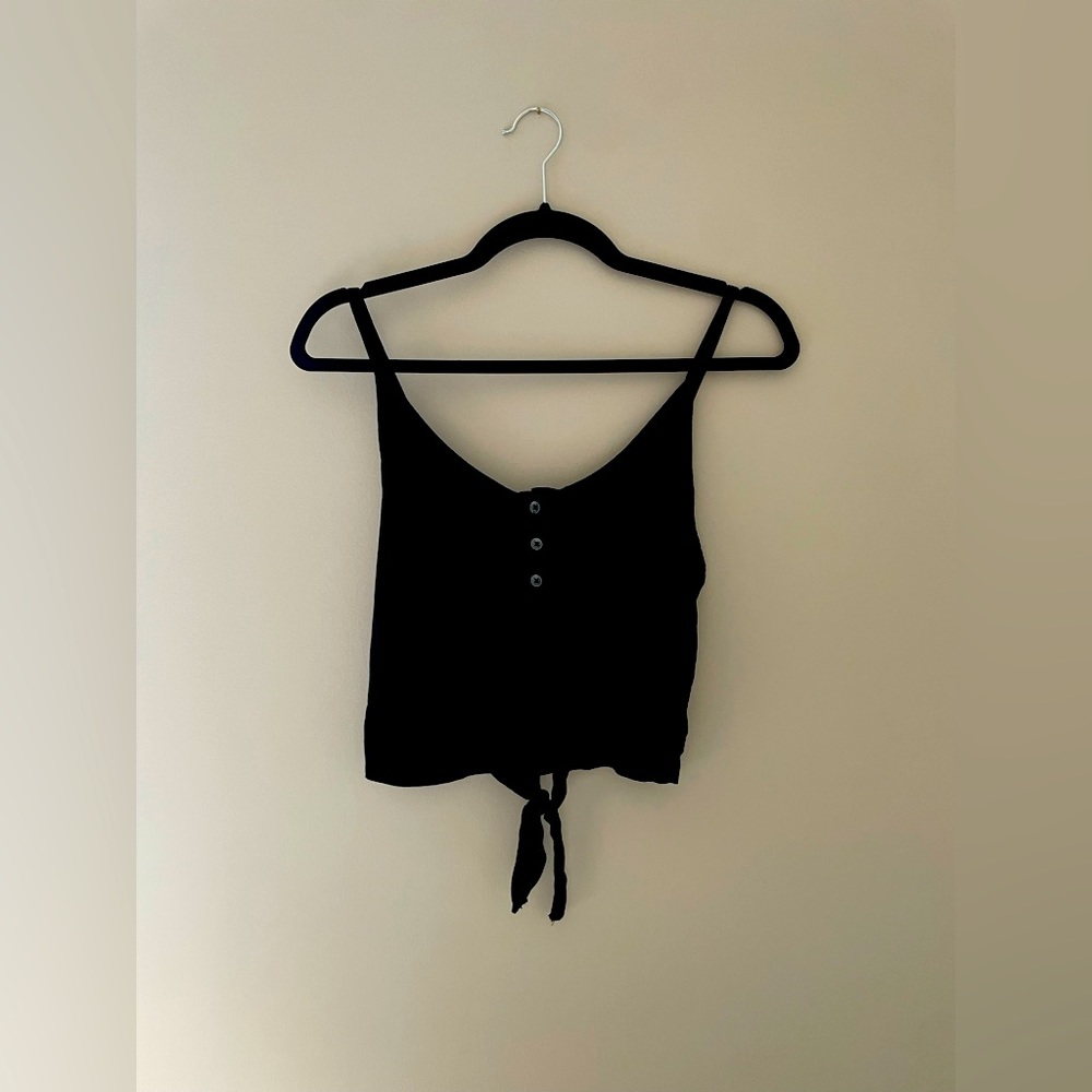 American Eagle Soft & Sexy Cropped Tank Top Tie Spaghetti Strap Medium Medium